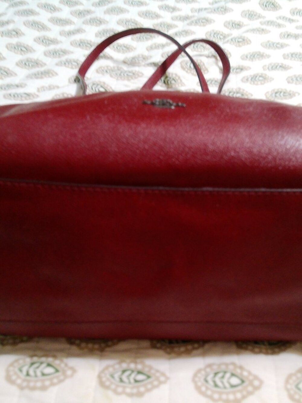 Coach Turnlock Zip  TOTE BAG Red Crossgrain Leather - Picture 9 of 13